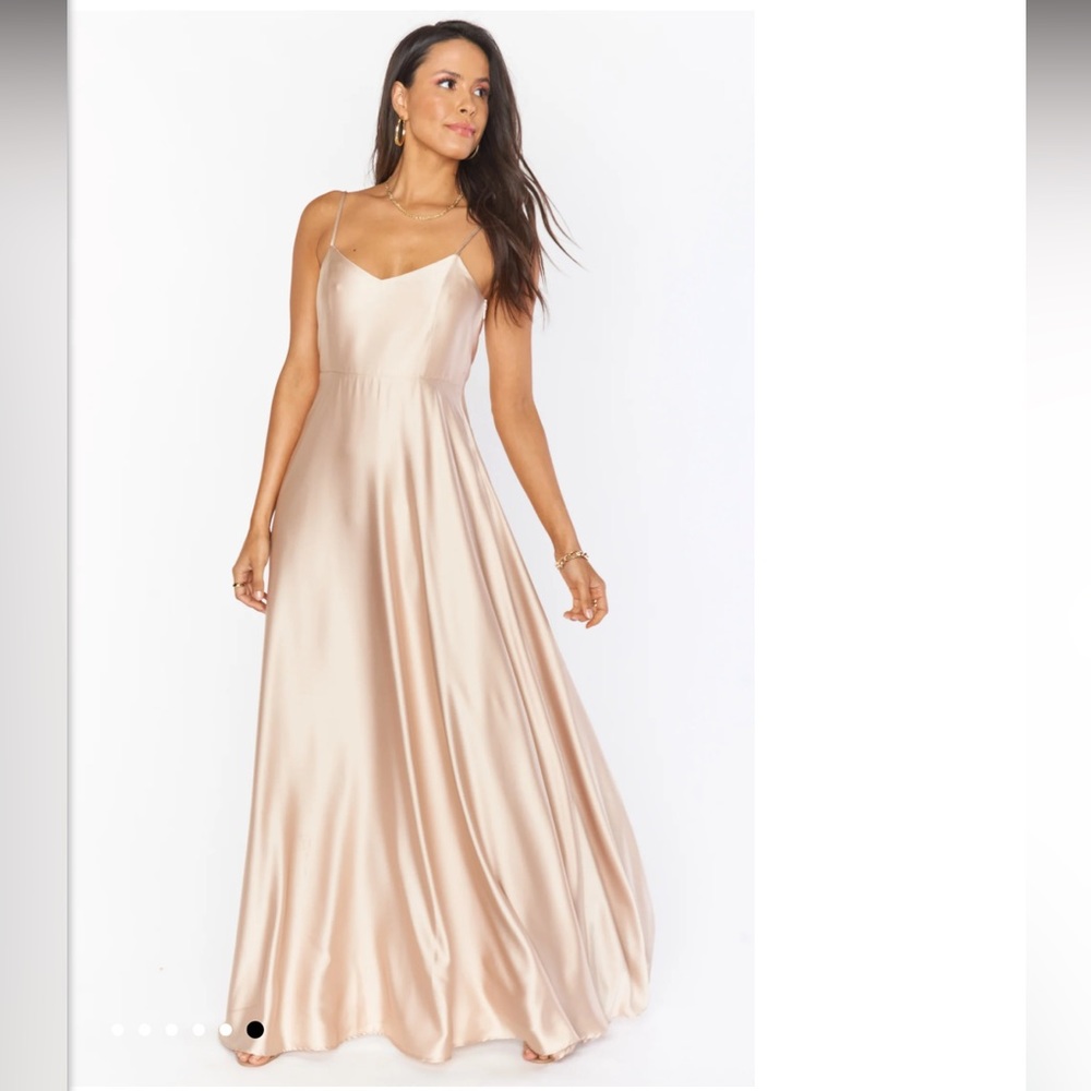 Show Me Your Mumu Faith Maxi Dress ~ Champagne Luxe Satin